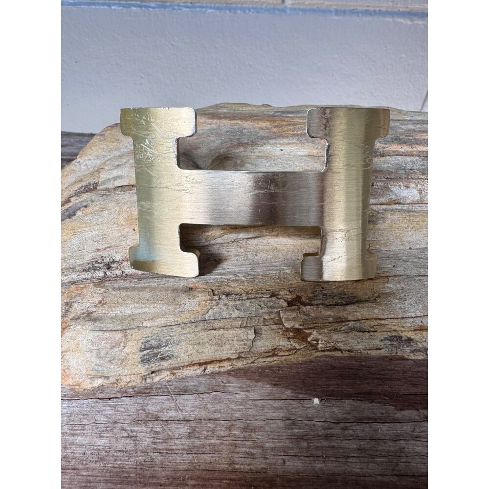 Hermès H Constance Belt Buckle Gold Tone Brushed Finish Fits 32mm Strap - Picture 4 of 10